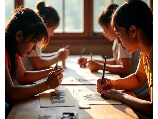 Traditional Baybayin workshop session
