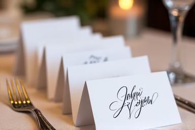 Event calligraphy place cards